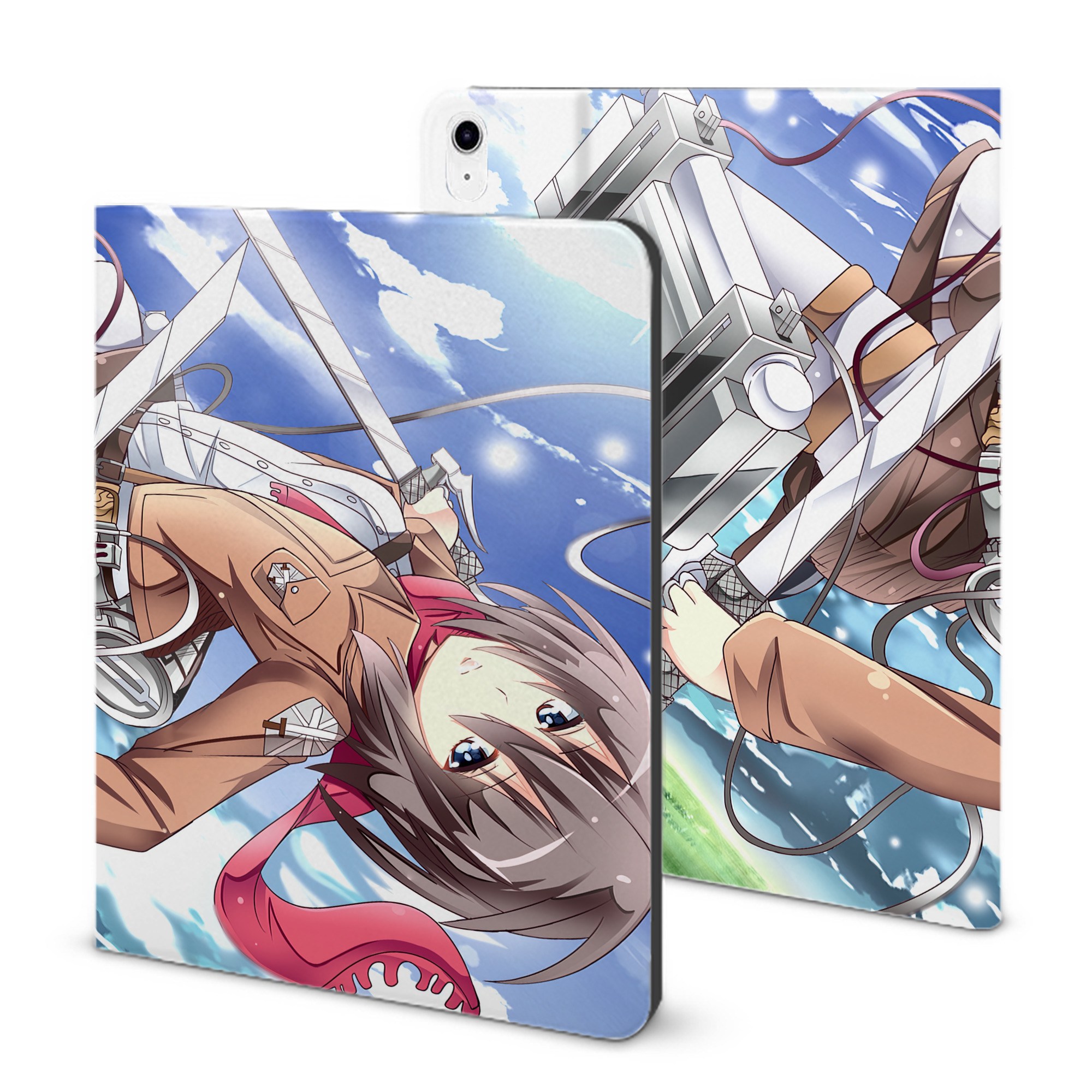 （画像用） 進撃の巨人 Attack on Titan IPad ケース ブック型 PUレザー TPU 耐衝撃 軽量 薄型 ペン収納なし 全面保護 IPad 各モデル対応